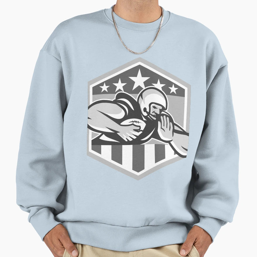 American Football Running Back Fend Sweatshirt - Trendy Graphic for Adults - T-Shirt, Sweatshirt, Hoodie