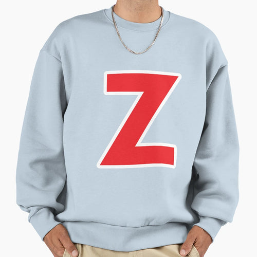 Z Initial Letter Z Red And White Sweatshirt - Novelty Apparel for Adults - T-Shirt, Sweatshirt, Hoodie