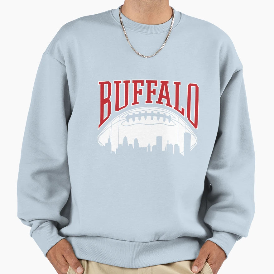 Buffalo Football Skyline New York Sweatshirt - Novelty Apparel Unisex - T-Shirt, Sweatshirt, Hoodie