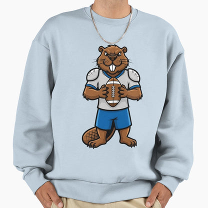 Beaver Football Mascot Animal Sports Sweatshirt - Aesthetic Graphic Unisex - T-Shirt, Sweatshirt, Hoodie