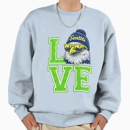 Love Seattle Eagle City Spirit Sweatshirt - Aesthetic Graphic Men Women - T-Shirt, Sweatshirt, Hoodie