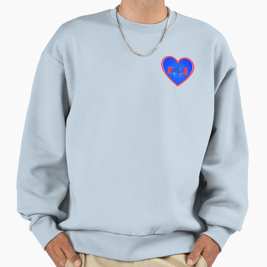 Buffalo Bills Heart Sweatshirt - Casual Everyday Wear Men Women - T-Shirt, Sweatshirt, Hoodie