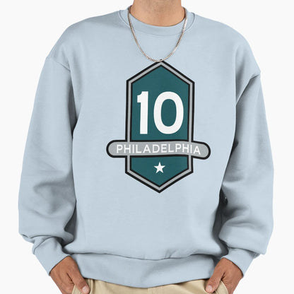 Philadelphia 10 Emblem Sweatshirt - Unique Graphic for Adults - T-Shirt, Sweatshirt, Hoodie