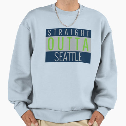 Straight Outta Seattle Football Sweatshirt - Fun Novelty Design for Adults - T-Shirt, Sweatshirt, Hoodie