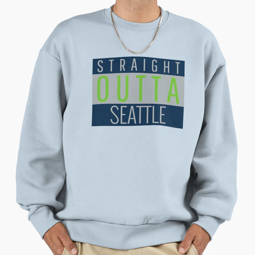 Straight Outta Seattle Football Sweatshirt - Fun Novelty Design for Adults - T-Shirt, Sweatshirt, Hoodie
