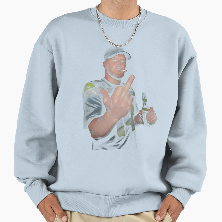 Meme Sam Darnold Middle Finge Black 90S Sweatshirt - Trendy Graphic Unisex - T-Shirt, Sweatshirt, Hoodie