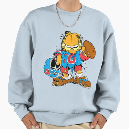 Garfield Football Roughed Up Sweatshirt - Aesthetic Graphic Men Women - T-Shirt, Sweatshirt, Hoodie