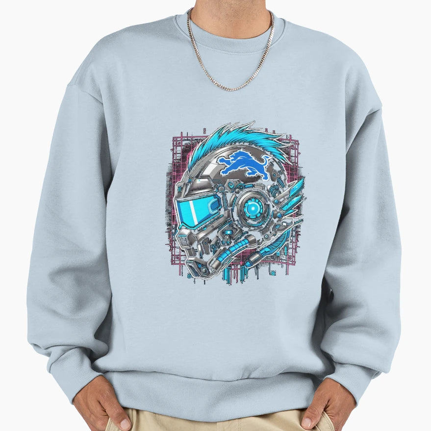 Cyberpunk Detroit Football Fan Sweatshirt - Unique Graphic Men Women - T-Shirt, Sweatshirt, Hoodie