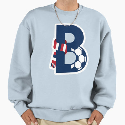 Beautiful Game Football Monogram B Sweatshirt - Custom Art Print for Adults - T-Shirt, Sweatshirt, Hoodie