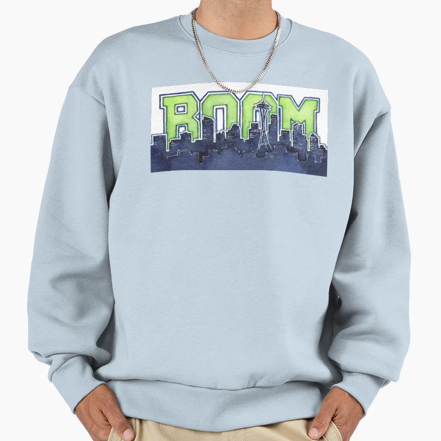 Seattle Skyline 12Th Legion Boom Sweatshirt - Minimalist Print Unisex - T-Shirt, Sweatshirt, Hoodie