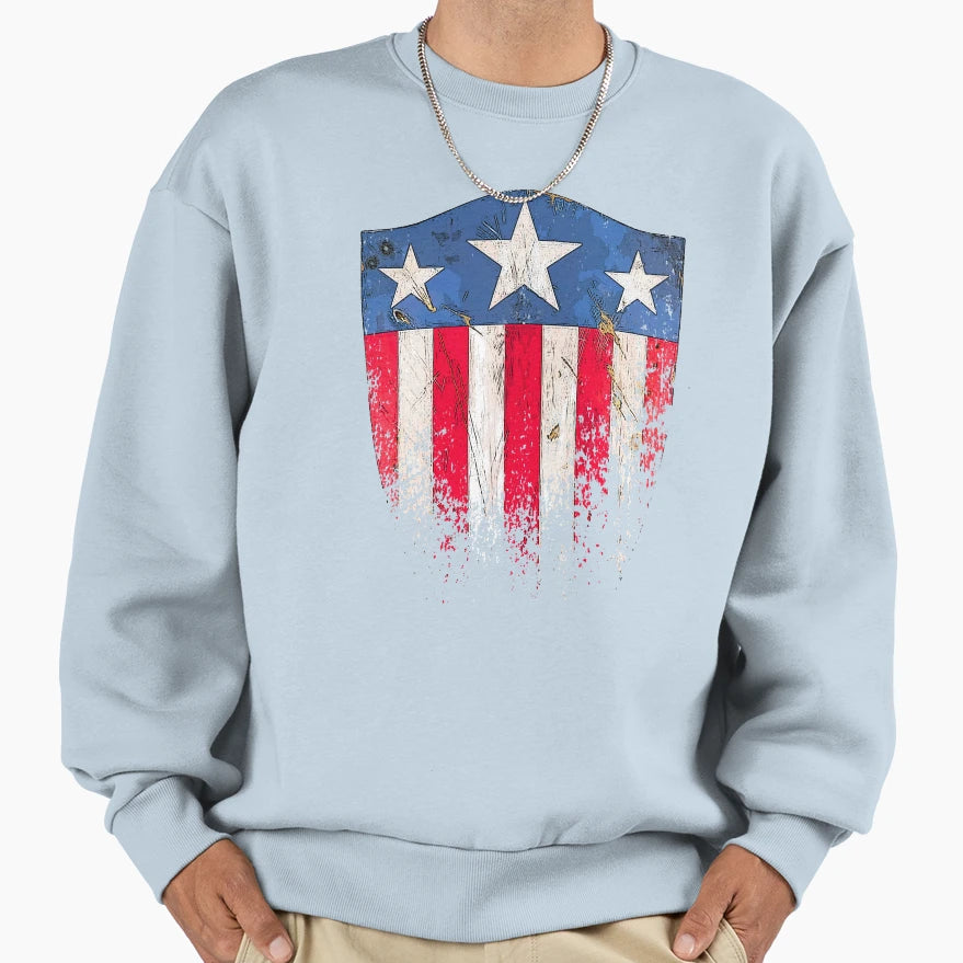 Amercian Shield Sweatshirt - Unique Graphic Men Women - T-Shirt, Sweatshirt, Hoodie