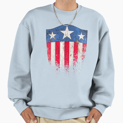 Amercian Shield Sweatshirt - Unique Graphic Men Women - T-Shirt, Sweatshirt, Hoodie