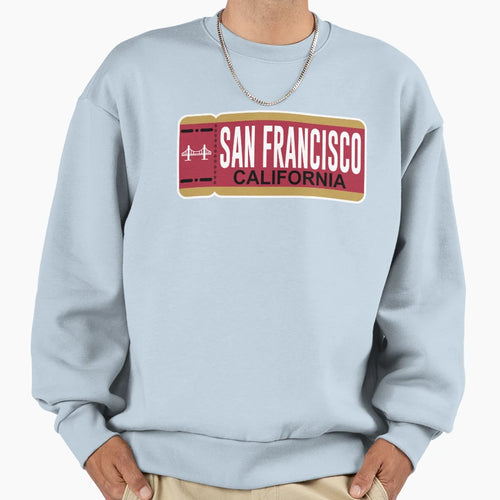 San Francisco Ticket Sweatshirt - Trendy Graphic for Adults - T-Shirt, Sweatshirt, Hoodie