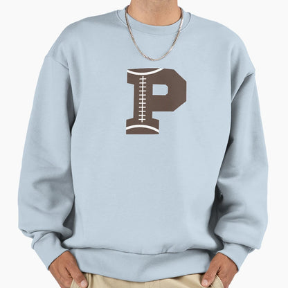 Personalized Football Initial P Sweatshirt - Fun Novelty Design for Adults - T-Shirt, Sweatshirt, Hoodie
