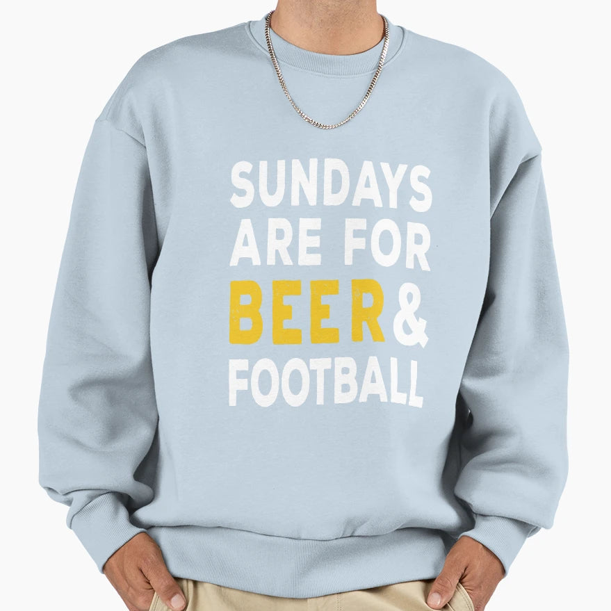 Sundays Are Beer And Football Sweatshirt - Minimalist Print Unisex - T-Shirt, Sweatshirt, Hoodie