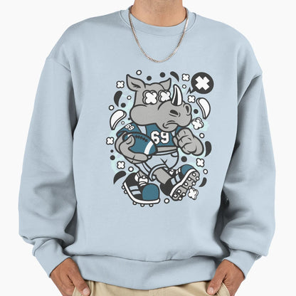 Rhino Football Sweatshirt - Minimalist Print Men Women - T-Shirt, Sweatshirt, Hoodie