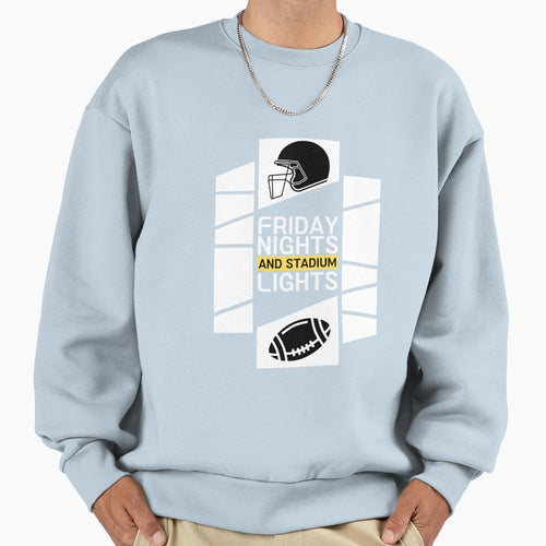 Friday Nights And Stadium Lights Sweatshirt - Trendy Graphic for Adults - T-Shirt, Sweatshirt, Hoodie