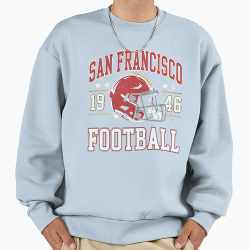 San Francisco Football Helmet Sweatshirt - Fun Novelty Design Men Women - T-Shirt, Sweatshirt, Hoodie