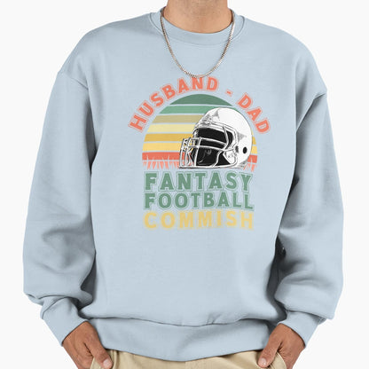 Husband Dad Fantasy Football Sweatshirt - Minimalist Print Men Women - T-Shirt, Sweatshirt, Hoodie