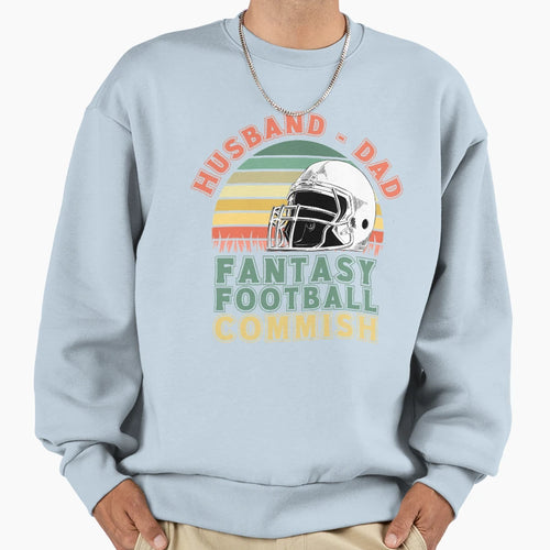 Husband Dad Fantasy Football Sweatshirt - Minimalist Print Men Women - T-Shirt, Sweatshirt, Hoodie