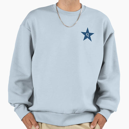 Star Initial Monogram Q Navy Sweatshirt - Streetwear Style Men Women - T-Shirt, Sweatshirt, Hoodie