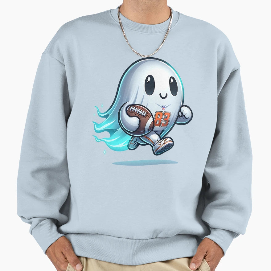 Fantay Football Ghost Sweatshirt - Minimalist Print for Adults - T-Shirt, Sweatshirt, Hoodie