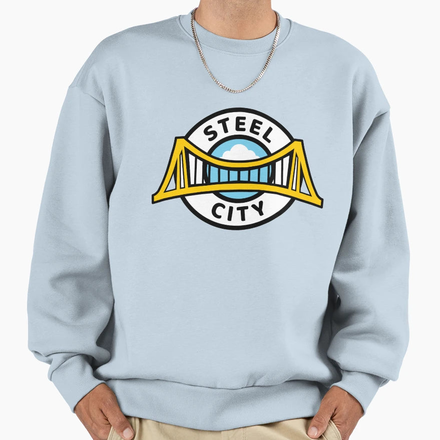Steel City Pittsburgh City Bridges Sweatshirt - Novelty Apparel for Adults - T-Shirt, Sweatshirt, Hoodie