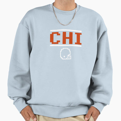 Chicago Football 8 Bit Helmet Sweatshirt - Streetwear Style for Adults - T-Shirt, Sweatshirt, Hoodie