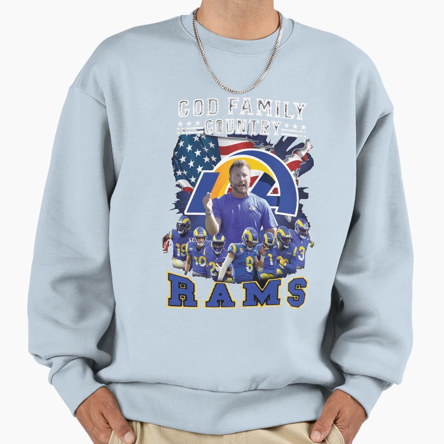 God Family Country Rams Super Bowl Lvi T-Shirt - Novelty Apparel Unisex - T-Shirt, Sweatshirt, Hoodie