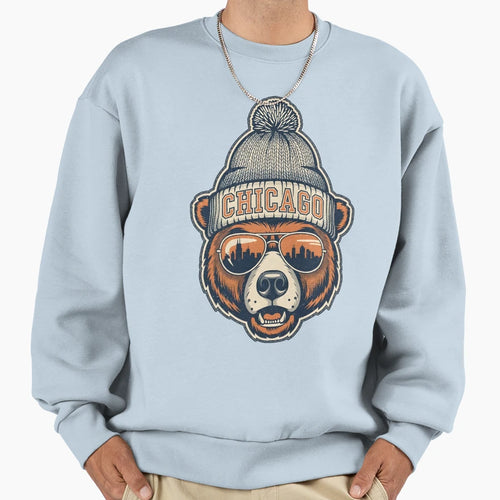 Chicago Football Bear Skyline Sweatshirt - Streetwear Style Men Women - T-Shirt, Sweatshirt, Hoodie
