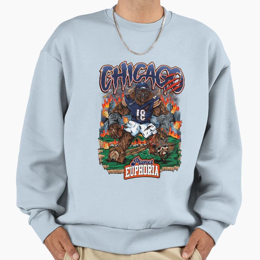 Chicago Football Planet Euphoria Sweatshirt - Fun Novelty Design Men Women - T-Shirt, Sweatshirt, Hoodie