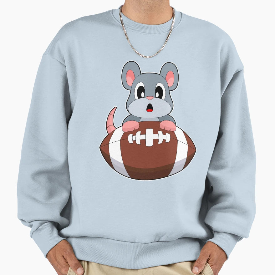 Mouse American Football Sweatshirt - Novelty Apparel Men Women - T-Shirt, Sweatshirt, Hoodie