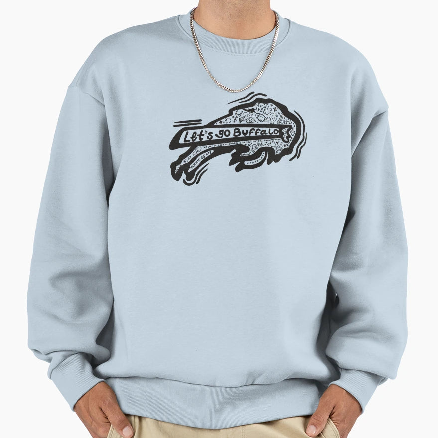 Buffalo Bills Doodle Sweatshirt - Trendy Graphic Unisex - T-Shirt, Sweatshirt, Hoodie