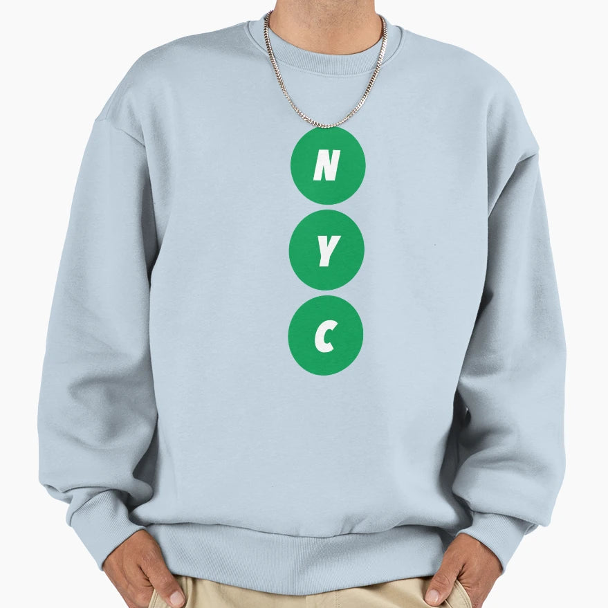 Nyc Green Vertical Sweatshirt - Aesthetic Graphic Men Women - T-Shirt, Sweatshirt, Hoodie