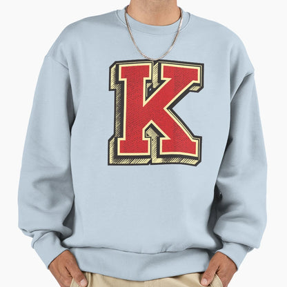 Letter K Typography Capital Sweatshirt - Casual Everyday Wear for Adults - T-Shirt, Sweatshirt, Hoodie