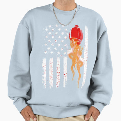 Flag Football Sweatshirt - Aesthetic Graphic for Adults - T-Shirt, Sweatshirt, Hoodie