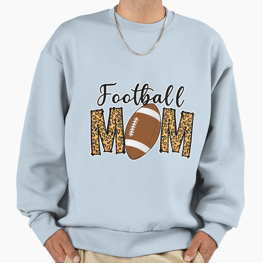 Football Mom Leopard Football Mom Sweatshirt - Minimalist Print Unisex - T-Shirt, Sweatshirt, Hoodie