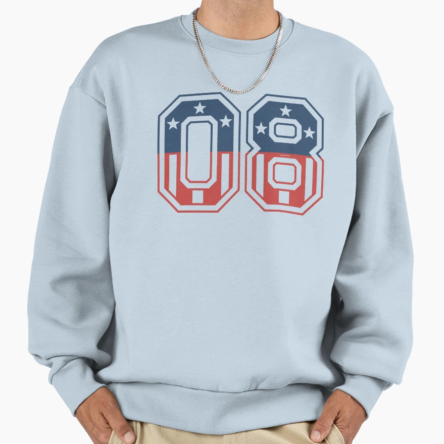 Number 08 Usa Sweatshirt - Minimalist Print for Adults - T-Shirt, Sweatshirt, Hoodie