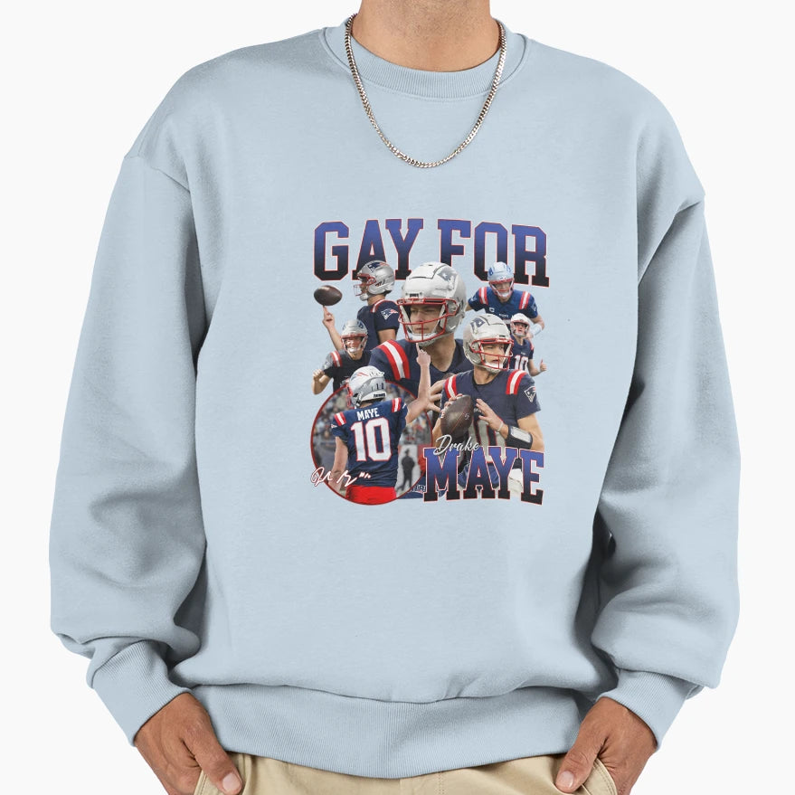Drake Maye Gay Maye New England Sweatshirt - Minimalist Print for Adults - T-Shirt, Sweatshirt, Hoodie