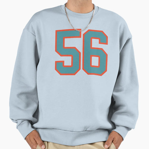 56 Number Aqua Orange Lucky Sweatshirt - Minimalist Print for Adults - T-Shirt, Sweatshirt, Hoodie