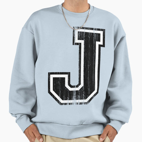 Big Varsity Letter J Sweatshirt - Casual Everyday Wear Men Women - T-Shirt, Sweatshirt, Hoodie