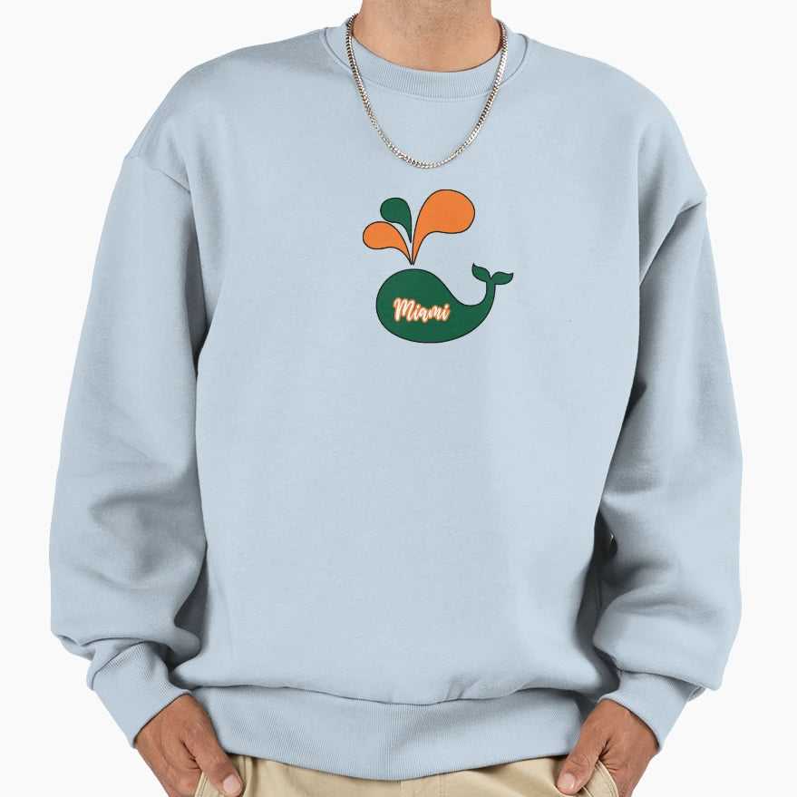 Miami Whale Sweatshirt - Novelty Apparel for Adults - T-Shirt, Sweatshirt, Hoodie
