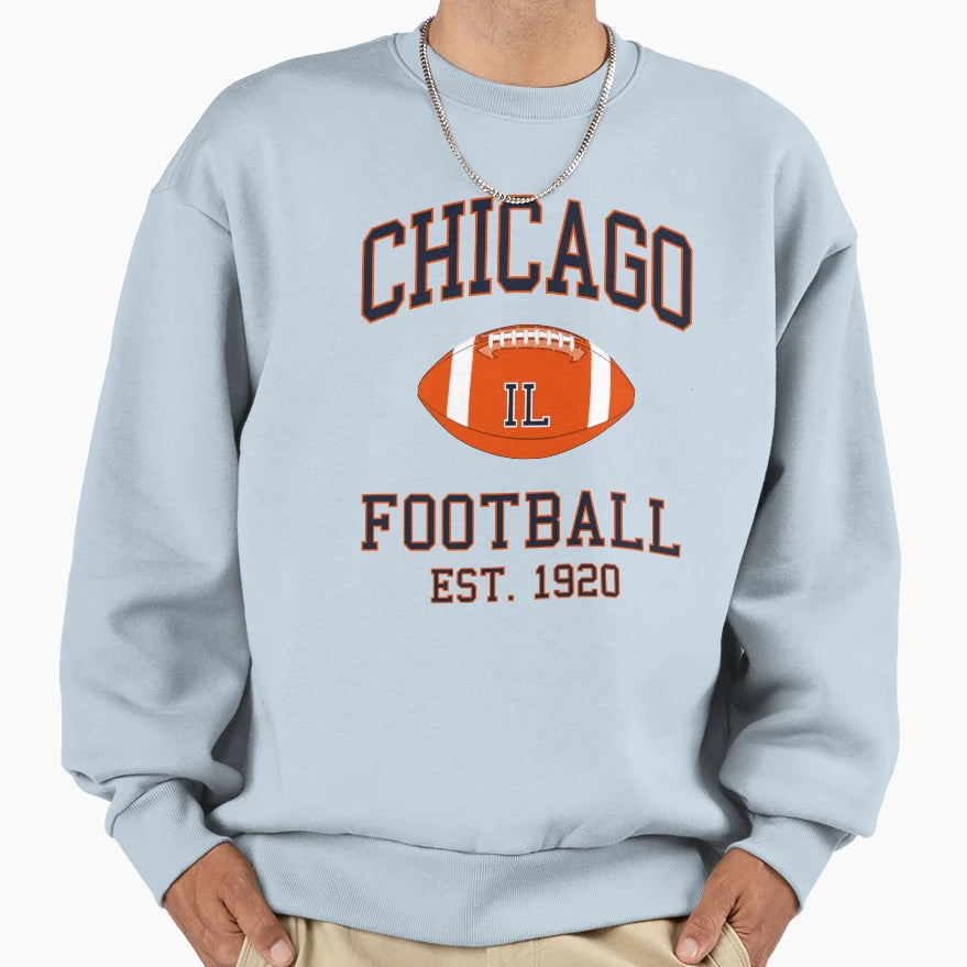 Chicago Football Sweatshirt - Aesthetic Graphic Men Women - T-Shirt, Sweatshirt, Hoodie