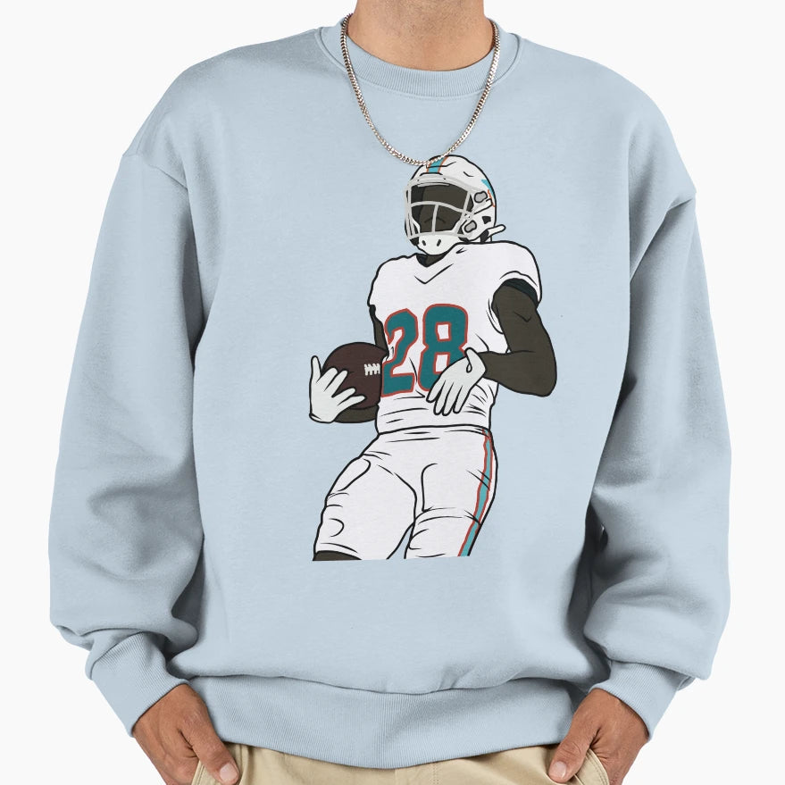 Devon Achane Celebration Sweatshirt - Aesthetic Graphic Men Women - T-Shirt, Sweatshirt, Hoodie