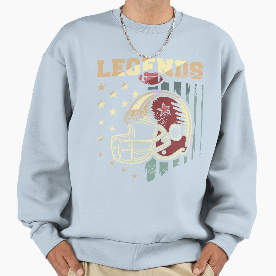 Football Emblem Helmet Footballer Sweatshirt - Graphic Print Men Women - T-Shirt, Sweatshirt, Hoodie