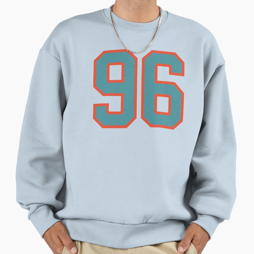 96 Number Aqua Orange Lucky Sweatshirt - Custom Art Print for Adults - T-Shirt, Sweatshirt, Hoodie