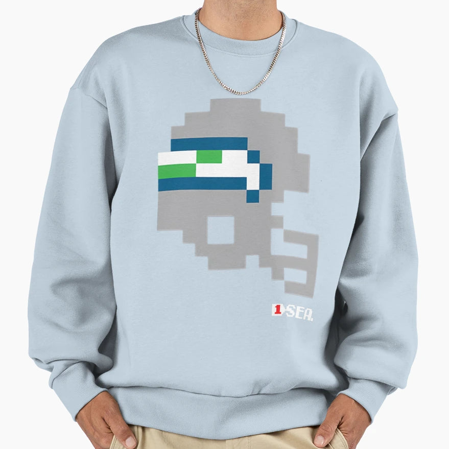 Seahawks Tecmo Bowl Helmet Sweatshirt - Custom Art Print Unisex - T-Shirt, Sweatshirt, Hoodie