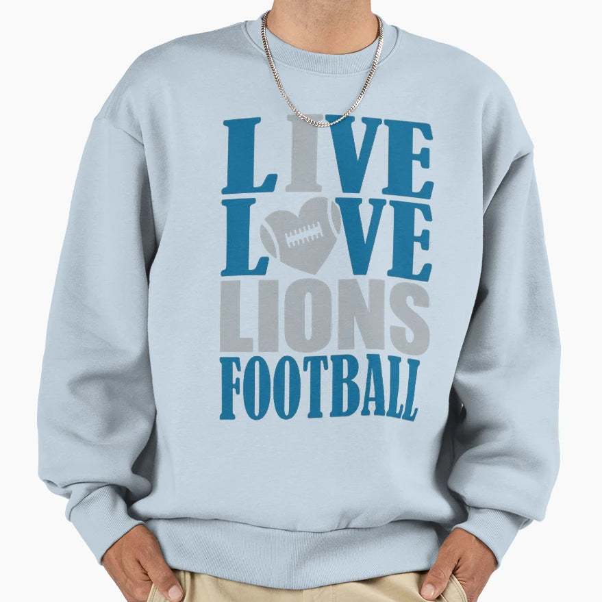 Football Detroit Lions Sweatshirt - Minimalist Print Unisex - T-Shirt, Sweatshirt, Hoodie