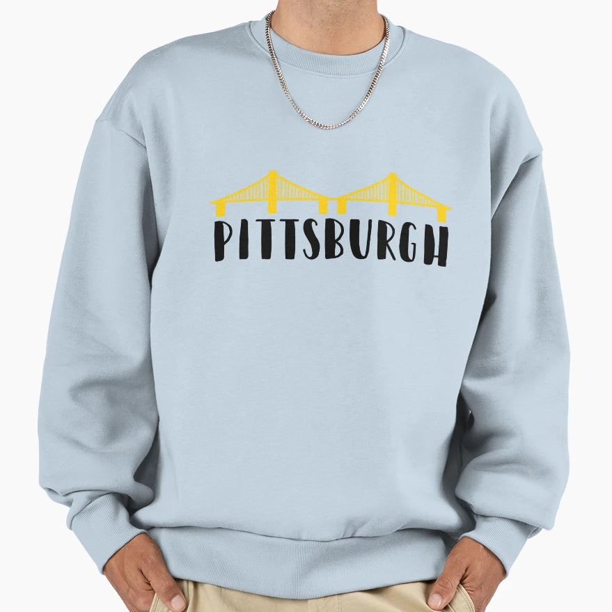 Pittsburgh City Bridges 412 Sweatshirt - Graphic Print for Adults - T-Shirt, Sweatshirt, Hoodie