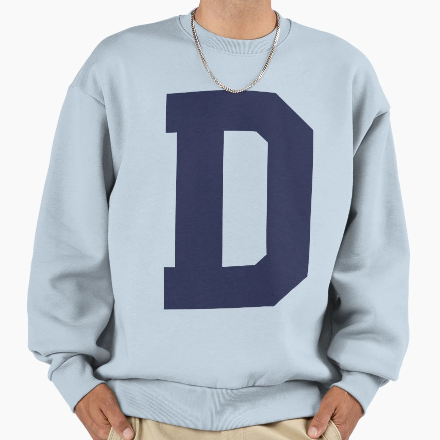 Alphabet Marine Blue D Sports Sweatshirt - Novelty Apparel for Adults - T-Shirt, Sweatshirt, Hoodie